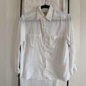 Vintage Banana Republic White Cotton Button-Down, S